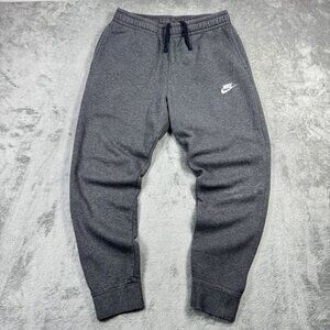 Nike Fleece Joggers Mens Tapered Sweatpants Gray Athleisure Activewear Sporty M